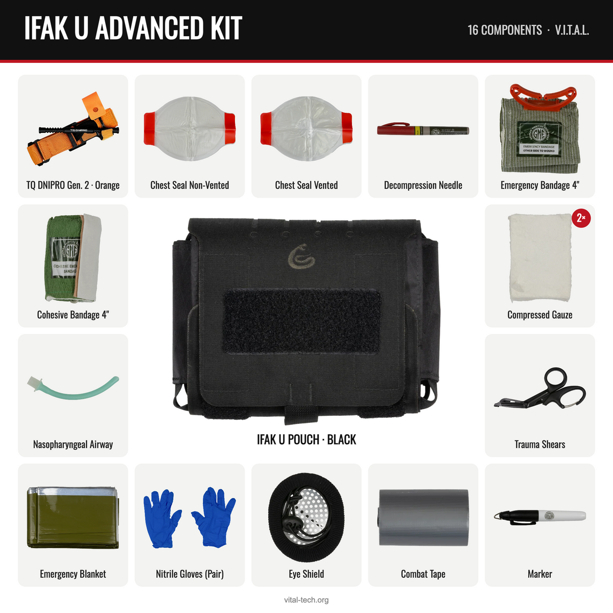 IFAK U ADVANCED KIT – Black / TQ Orange