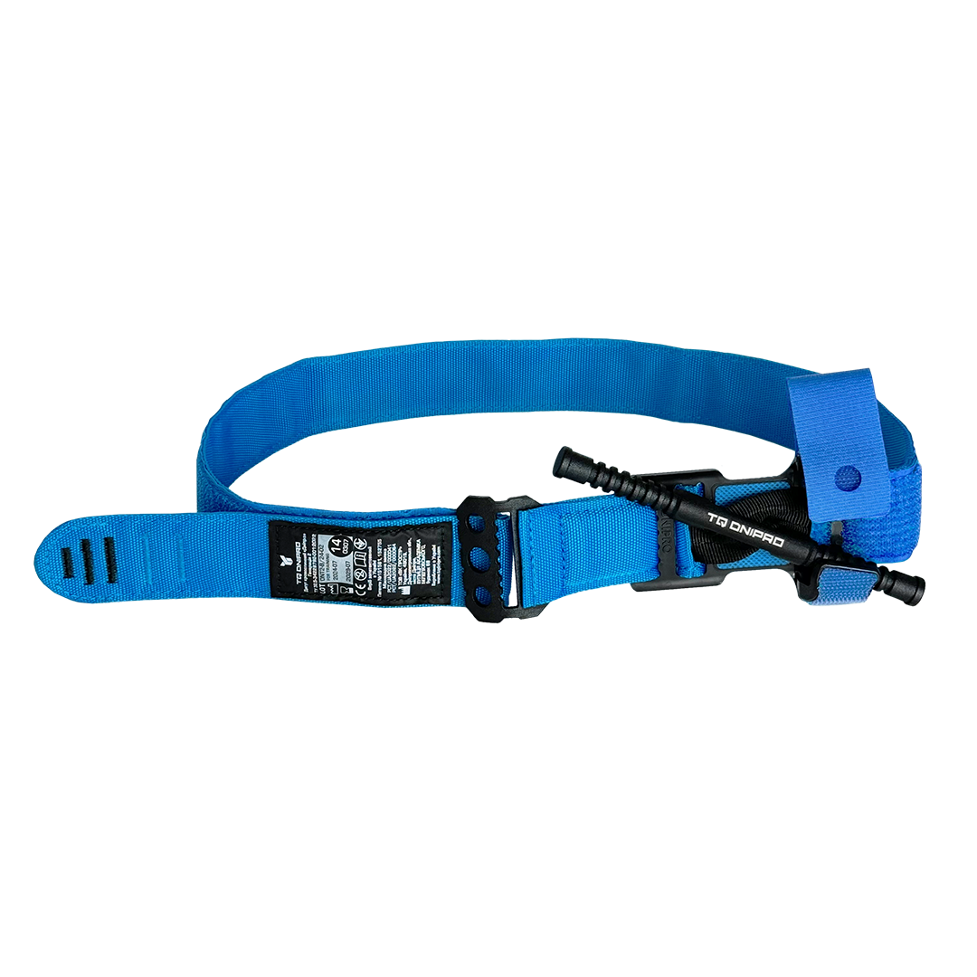 TQ DNIPRO Gen. 2 hemostatic tourniquet in blue, alternative view