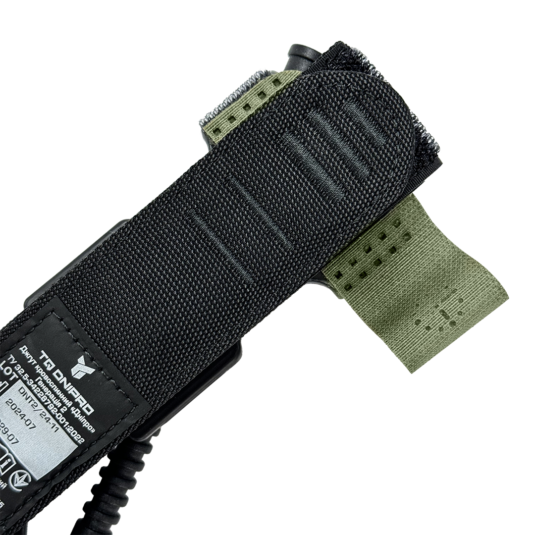 TQ DNIPRO Gen. 2 hemostatic tourniquet in black, alternative view