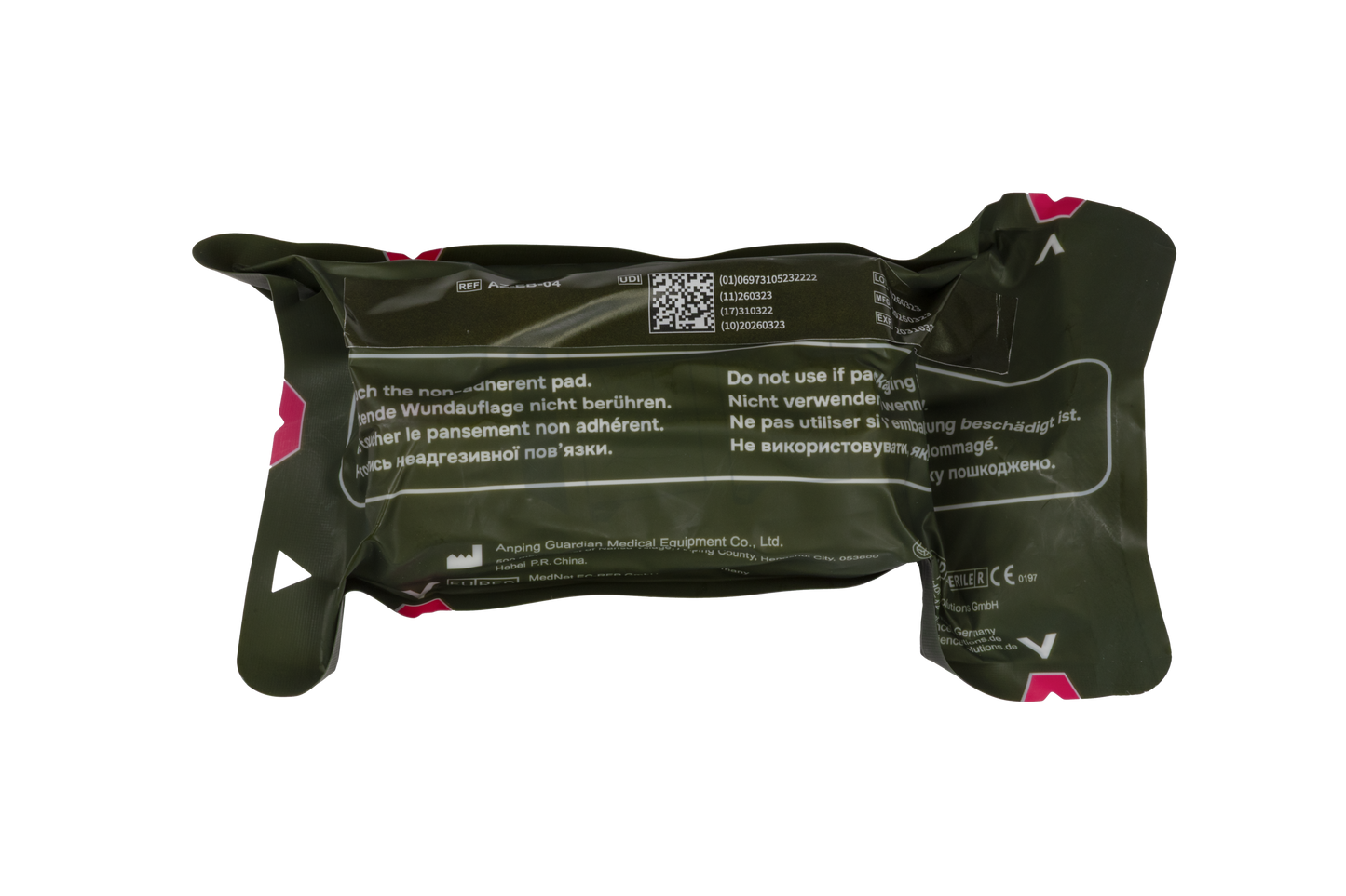 GME Cohesive Emergency Bandage 4 Inch Back