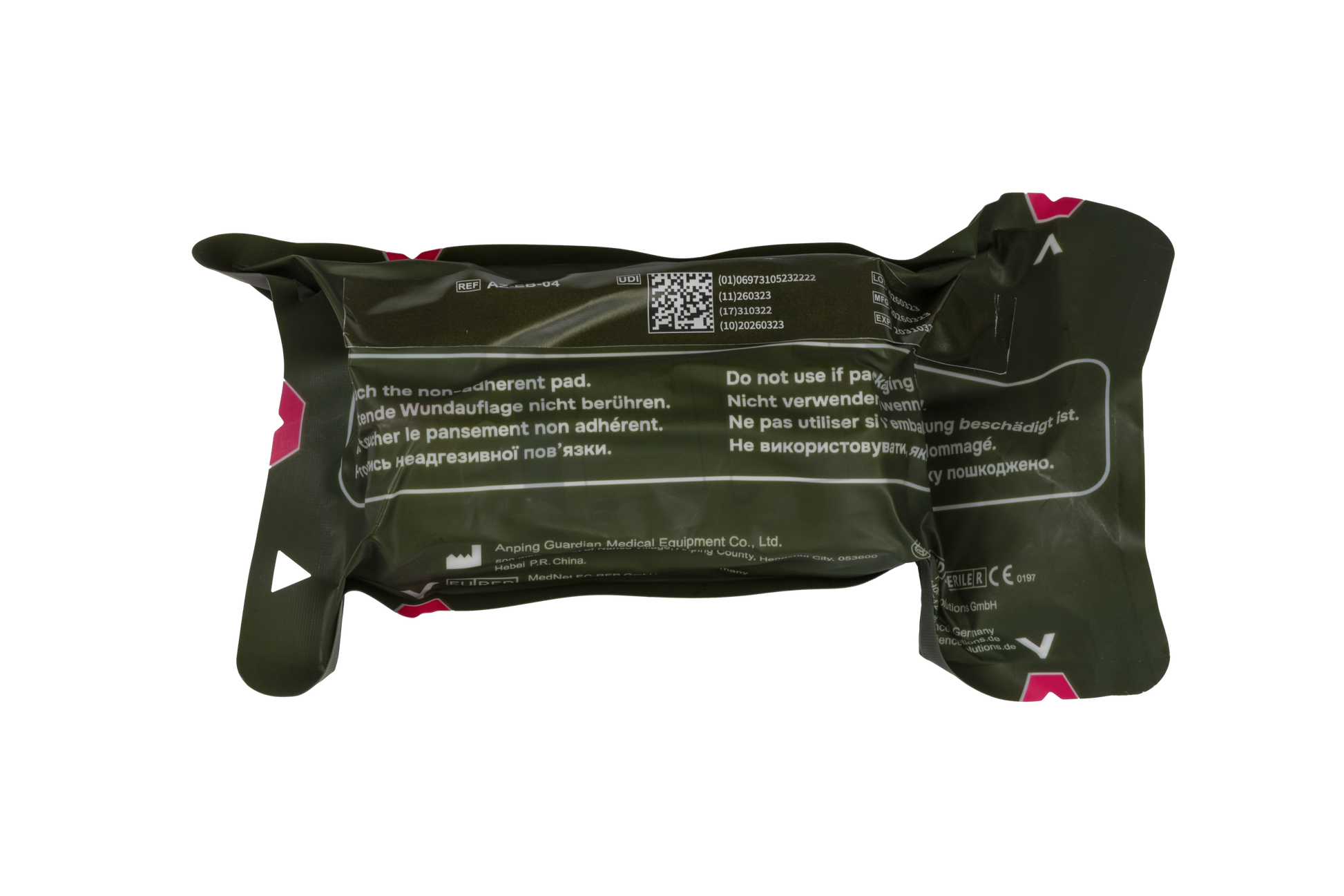 GME Cohesive Emergency Bandage 4 Inch Back
