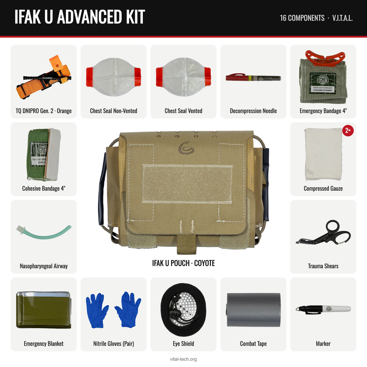 IFAK U ADVANCED KIT – Coyote / TQ Orange