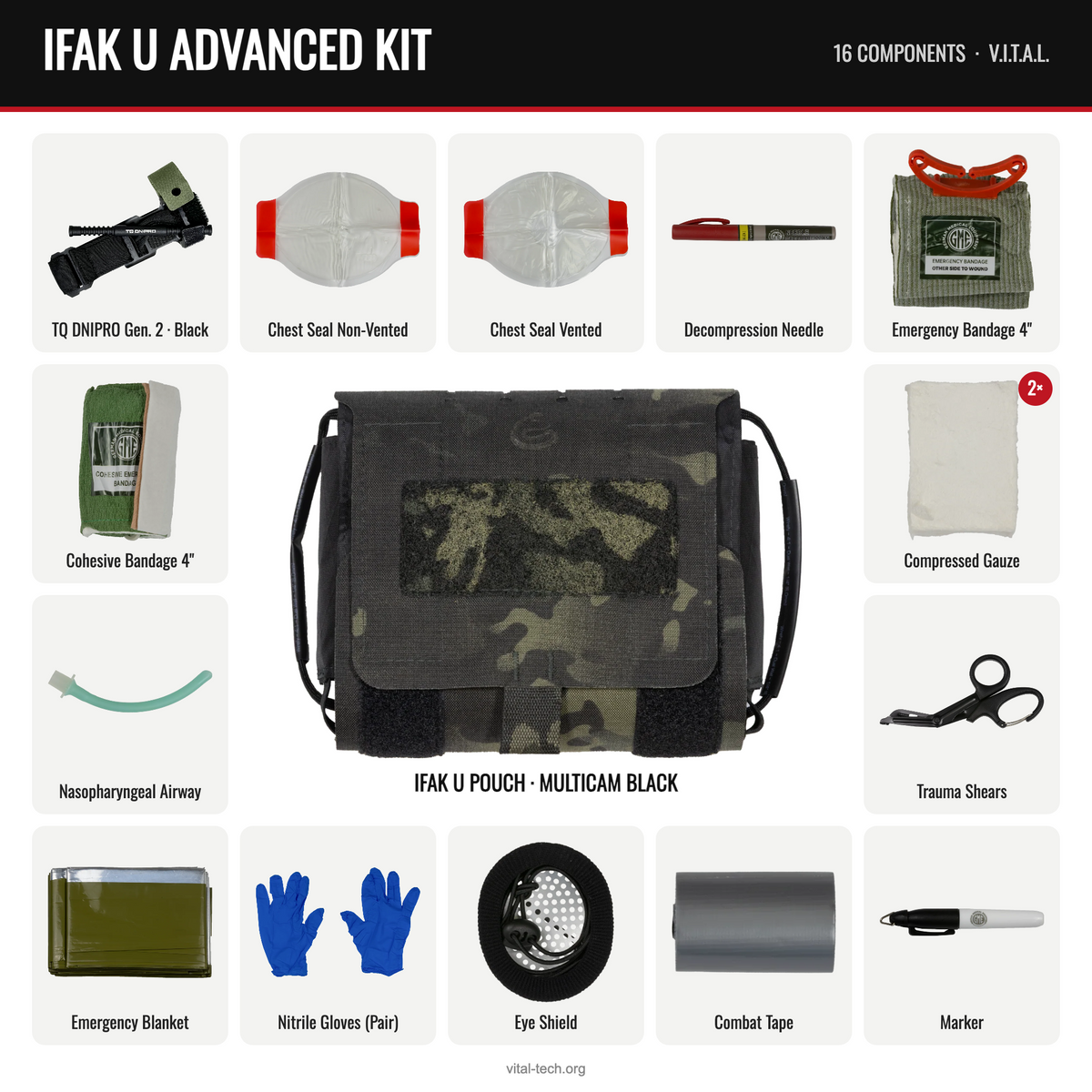 IFAK U ADVANCED KIT – Multicam Black / TQ Black