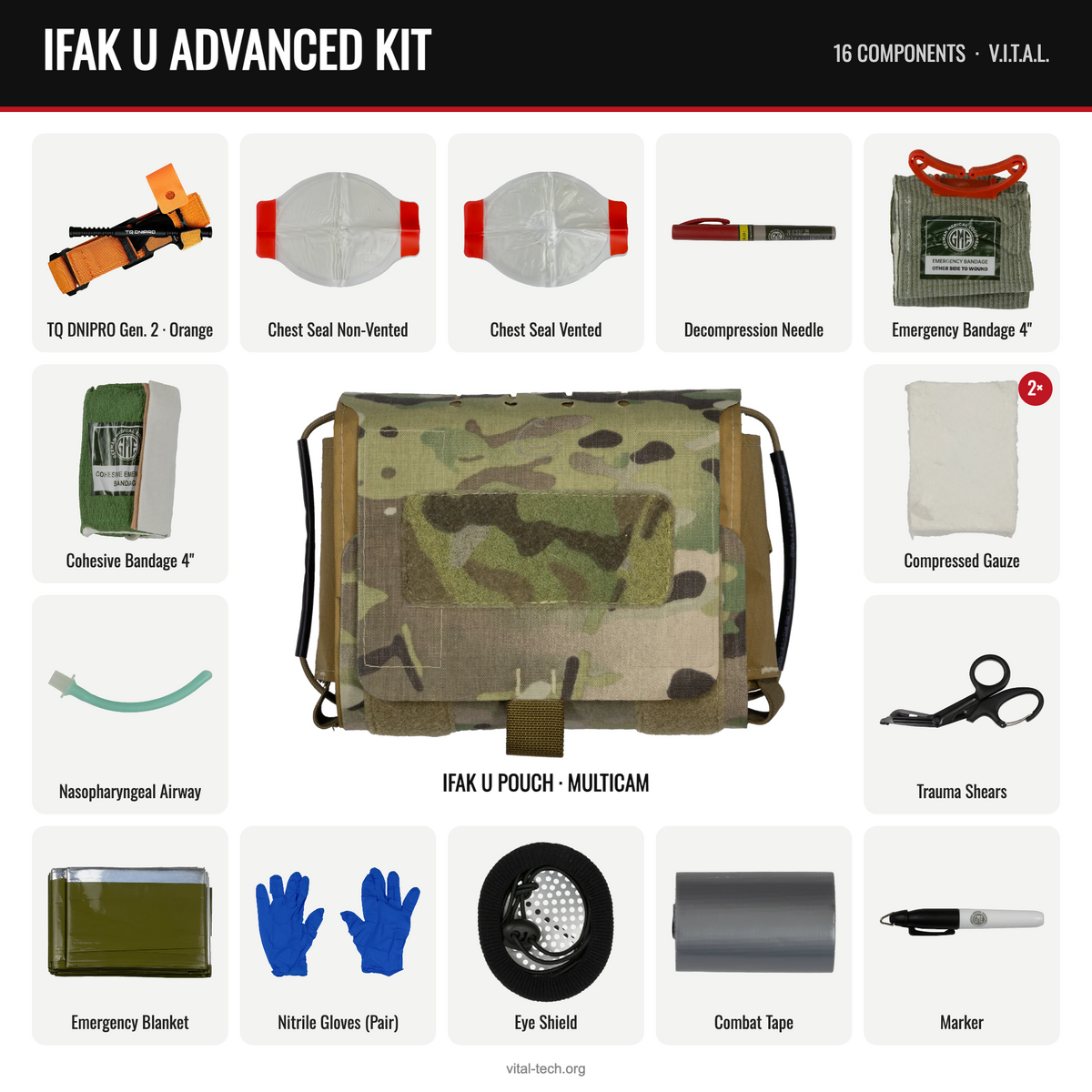 IFAK U ADVANCED KIT – Multicam / TQ Orange
