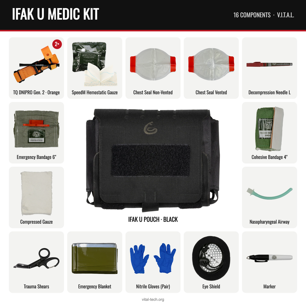 IFAK U MEDIC KIT – Black / TQ Orange