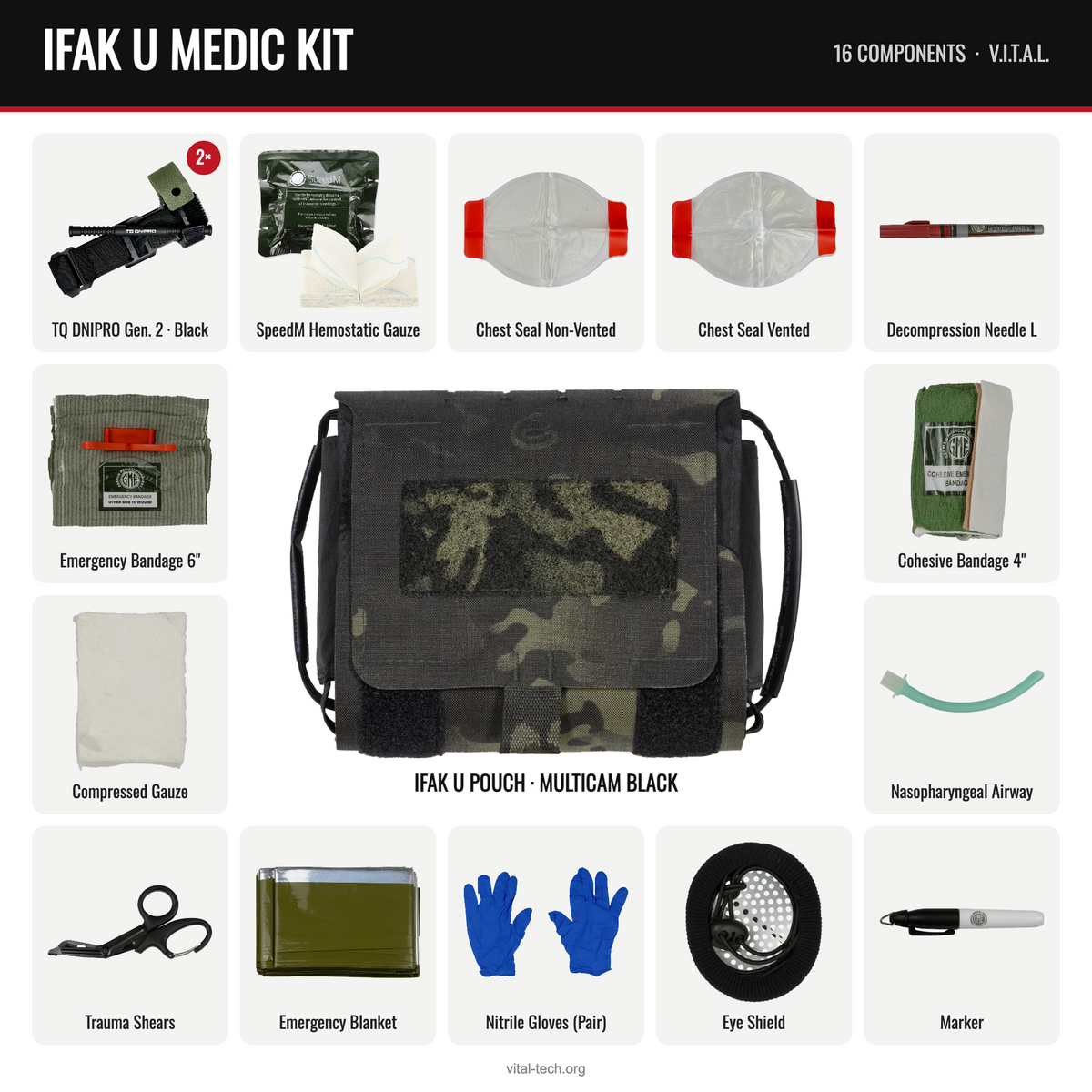 IFAK U MEDIC KIT – Multicam Black / TQ Black