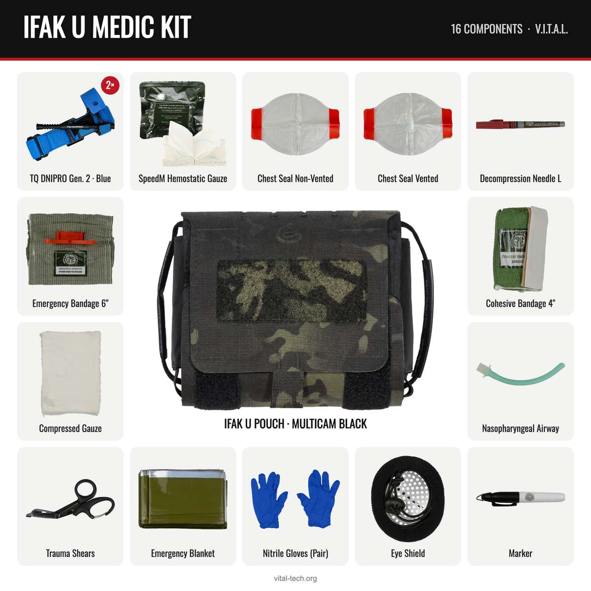IFAK U MEDIC KIT – Multicam Black / TQ Blue