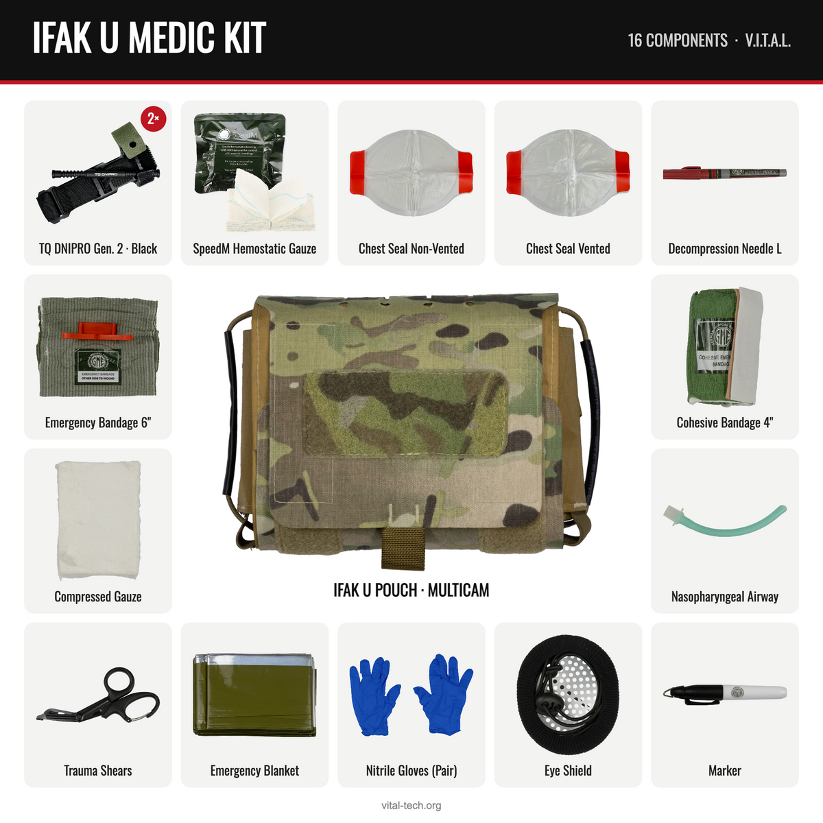 IFAK U MEDIC KIT – Multicam / TQ Black