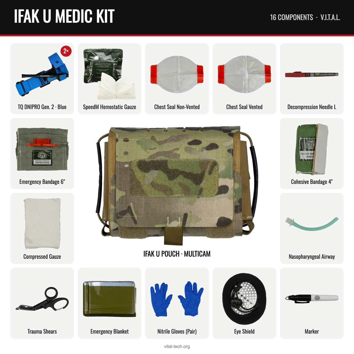 IFAK U MEDIC KIT – Multicam / TQ Blue