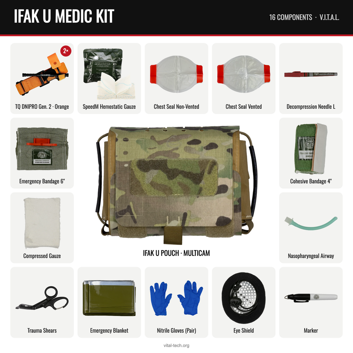 IFAK U MEDIC KIT – Multicam / TQ Orange