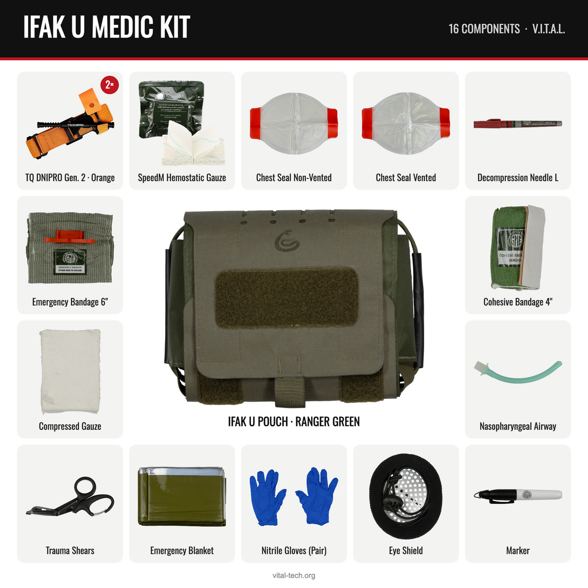 IFAK U MEDIC KIT – Ranger Green / TQ Orange